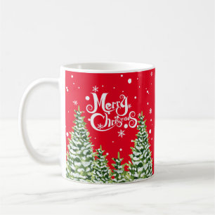 Joyeux Noël Arbres enneigés Mug de Noël