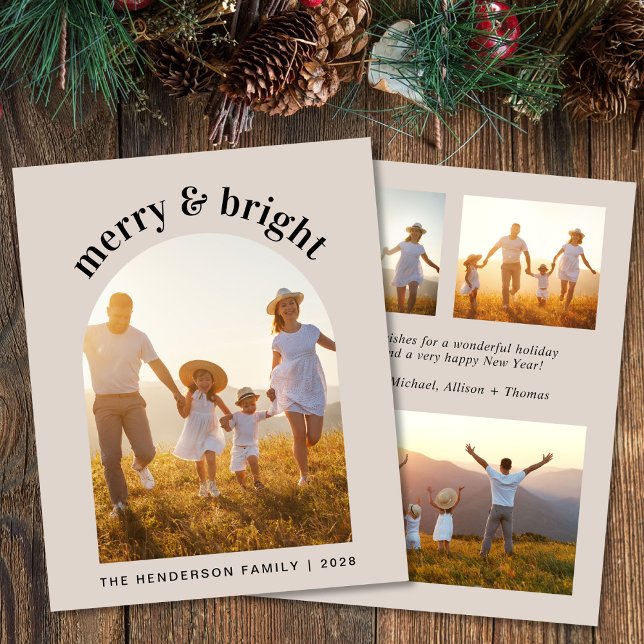 Joyeux Noël Arche photo Budget Carte de vacances (Share the love and warmth of the season with your personalized photo Christmas card)
