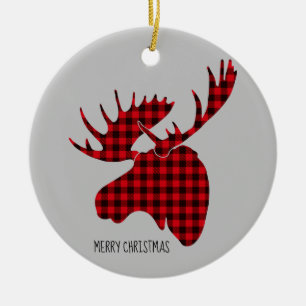 Joyeux Noël Arrondi Ornement Plaid Oie