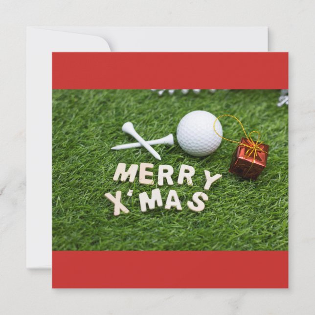 Joyeux Noël au golfeur avec balle de golf et cadea (Devant)