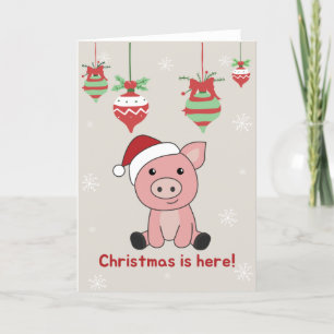 Joyeux Noël aux cochons Animaux Carte de vacances
