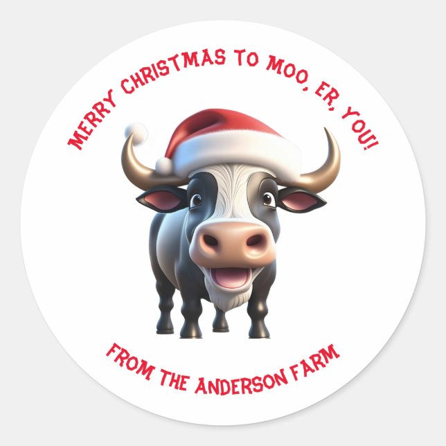 Joyeux Noël aux Étiquettes de Moo (Devant)