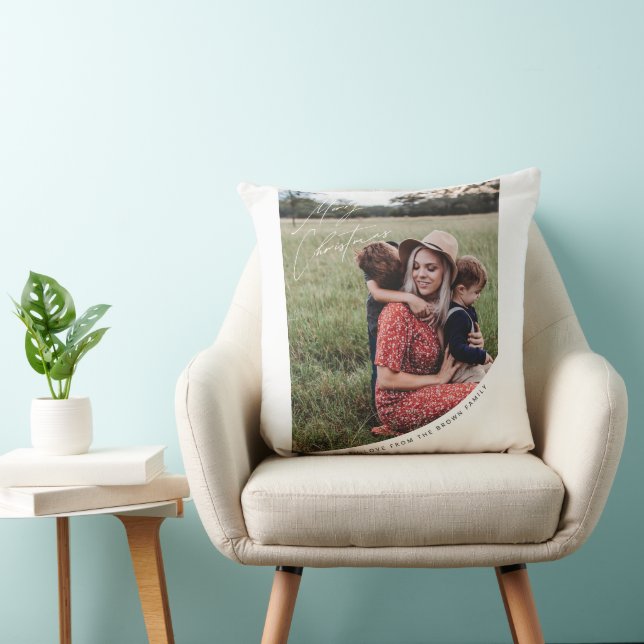 Joyeux Noël avec amour famille Coussin jetable (Chaise)