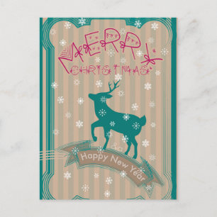 Joyeux Noël avec carte de vœux vintage pour les Fê