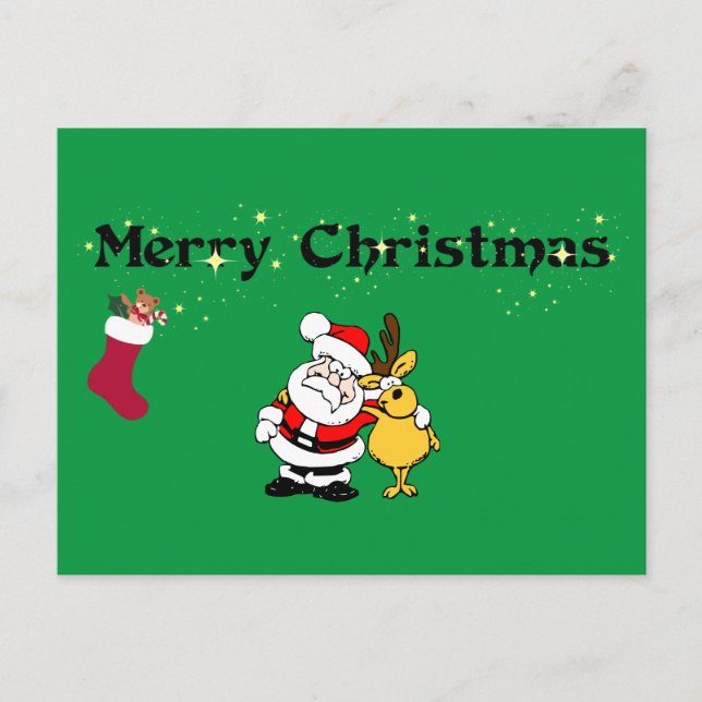 Joyeux Noël ! avec carte postale du Père Noël et d (Devant)