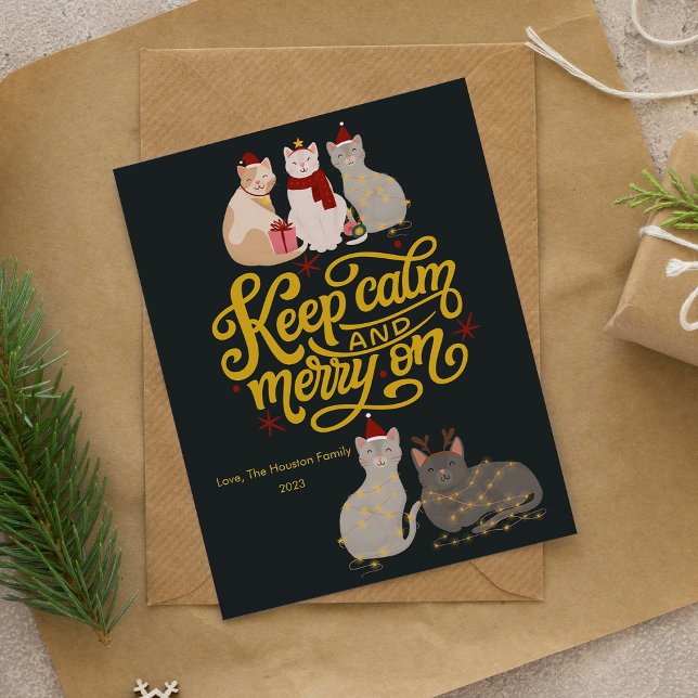 Joyeux Noël avec de Mignons Chats sur Carte de Vœu (Créateur téléchargé)