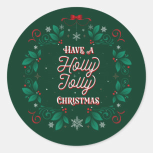 Joyeux Noël avec des autocollants Holly Jolly