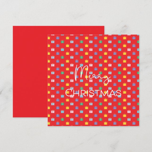 Joyeux Noël avec les présents Rouge moderne (Devant / Derrière)