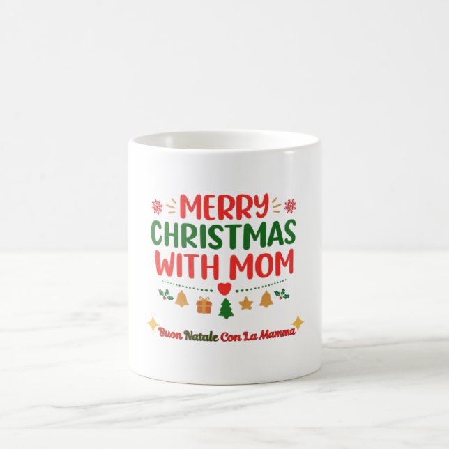 Joyeux Noël avec maman – Mug bilingue de fêtes  (Centre)