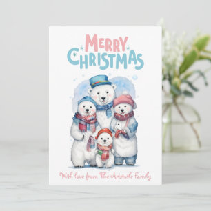 Joyeux Noël avec ours polaires Carte de vacances