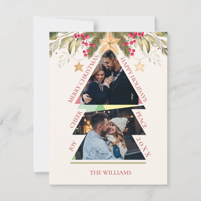 Joyeux Noël avec photo multiples Carte de vacances (Devant)