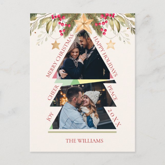 Joyeux Noël avec photo multiples Carte de vacances (Devant)