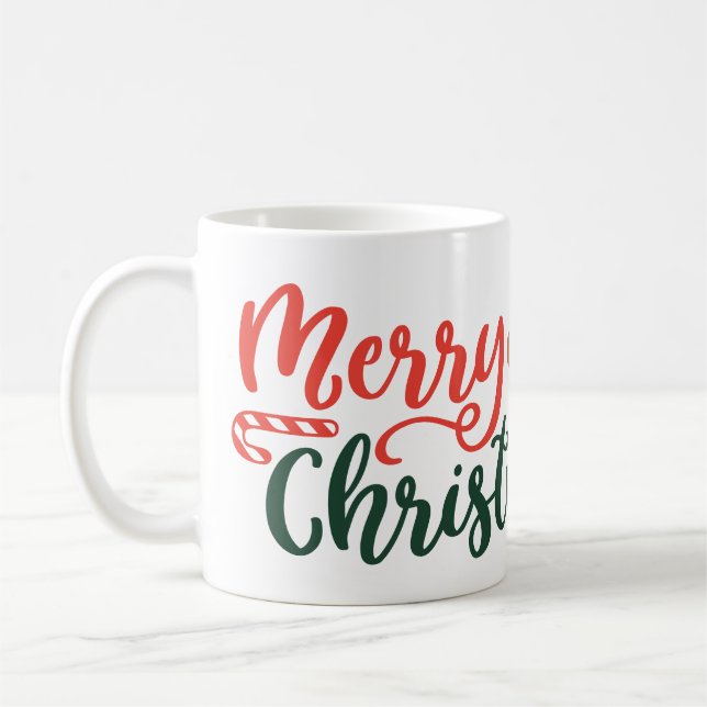 Joyeux Noël avec Sucre de canne Mug - Festive Noël (Gauche)