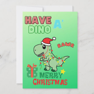 Joyeux Noël avec un Dino Carte de vœux pour enfant