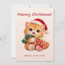 Joyeux Noël avec un mignon chaton, carte de vacanc