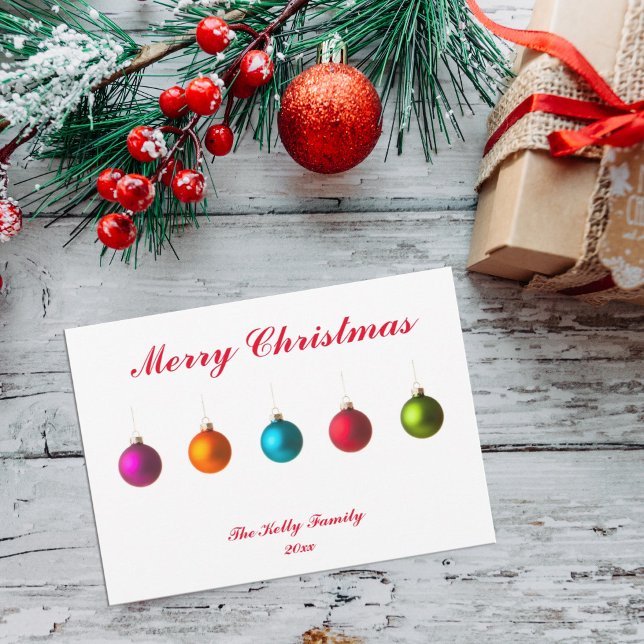 Joyeux Noël baubles colorés avec carte texte (Créateur téléchargé)