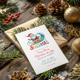 Joyeux Noël Beachmas En Juillet Invitation de fête