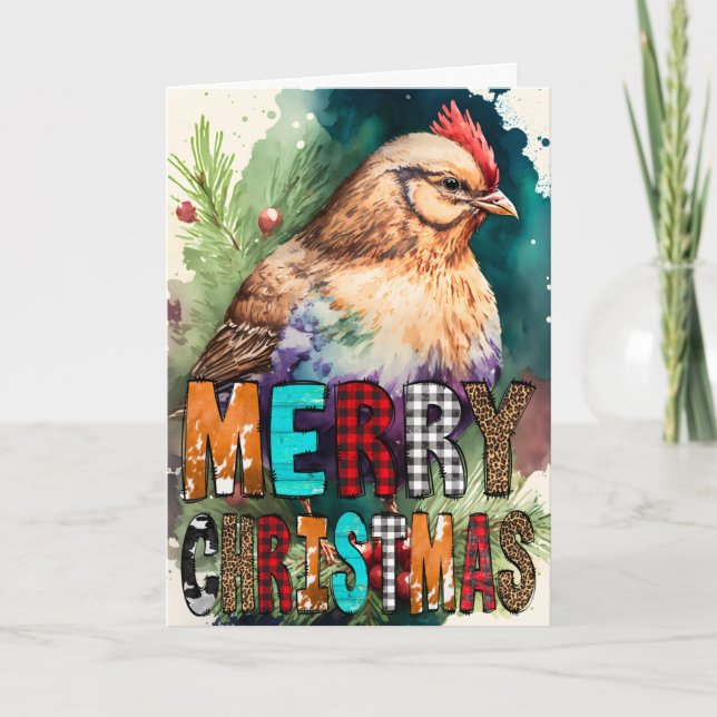 Joyeux Noël Bébé Carte de Poulet (Devant)