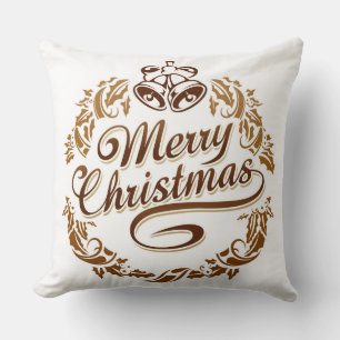 Joyeux Noël Blanc Coussin décoratif