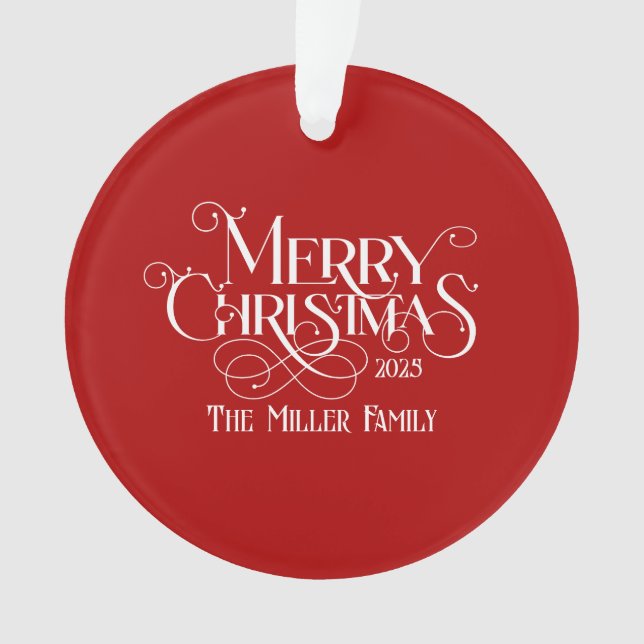 Joyeux Noël blanc Festif Retro Typographie (devant)