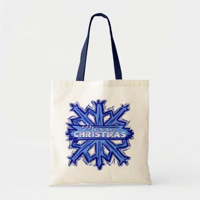 Joyeux Noël blanc flacon de neige réutilisable sac (Devant)