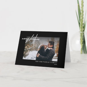 Joyeux Noël blanc noir carte minimale