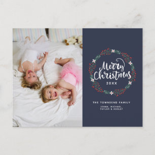 Joyeux Noël Bleu Carte de vœux photo