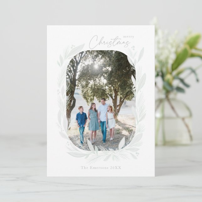 Joyeux Noël Boho Aquarelle Wreath Frame Light (Debout devant)