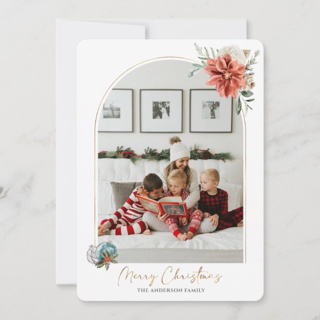Joyeux Noël Boho Photo Arch Carte de vacances (Devant)
