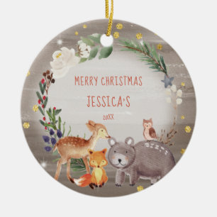 Joyeux Noël boisé Ornement