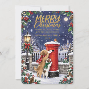 🎄📮 Joyeux Noël Boîte aux Lettres Chien Carte de
