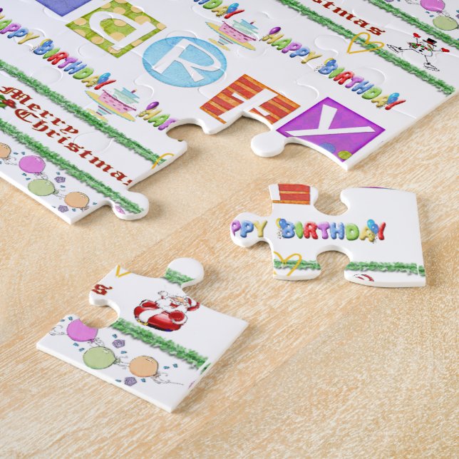 Joyeux Noël Bon Anniversaire Puzzle (Côté)