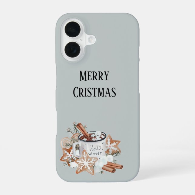 Joyeux Noël Bonjour Hiver iPhone 16 Coque mince (Verso)