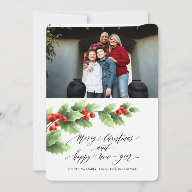 Joyeux Noël Bonne année Carte photo (Devant)