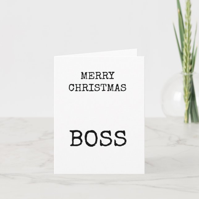 Joyeux Noël Boss, Simple, Texte Seulement, Carte (Devant)