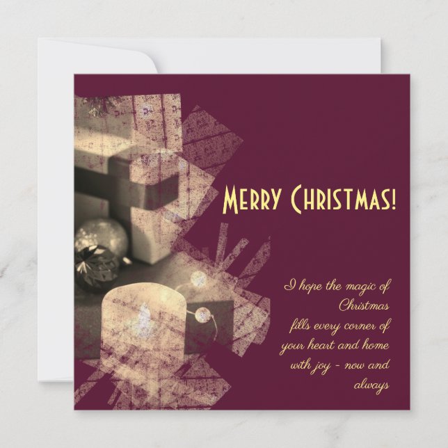 Joyeux Noël - bougies cubiques et cadeaux (Devant)