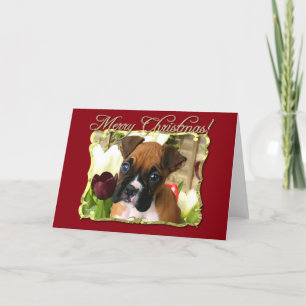 Joyeux Noël Boxer chien carte de voeux