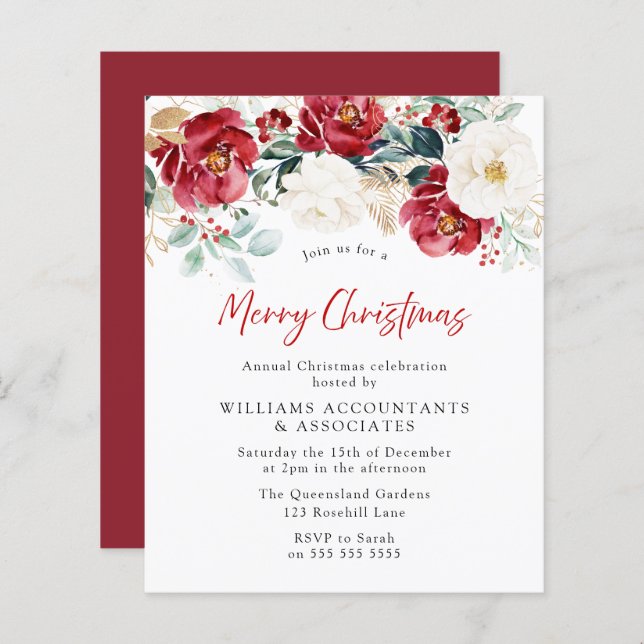 Joyeux Noël Budget Noël Fête Invitation (Devant / Derrière)