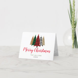 Joyeux Noël Buffalo Plaid Carte de vacances