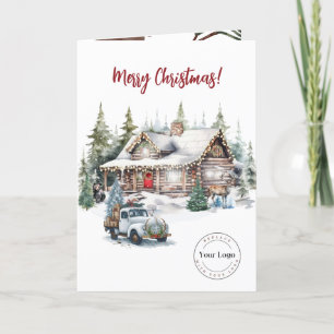 Joyeux Noël Cabine Business Logo Carte de vacances