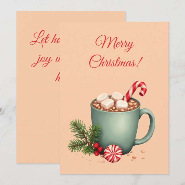 Joyeux Noël! Cadeau de Noël. Carte de Noël. (Devant / Derrière)