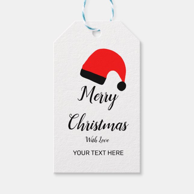 Joyeux Noël cadeau heureux étiquette de chapeau ro (Devant)