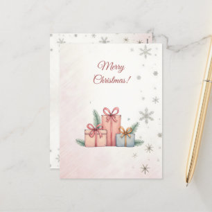 Joyeux Noël! Cadeaux de Noël,С carte de Noël.