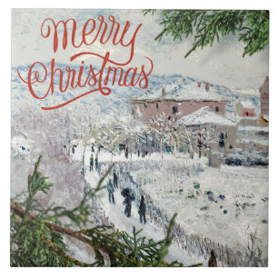 Joyeux Noël. Carreaux de céramique Claude Monet