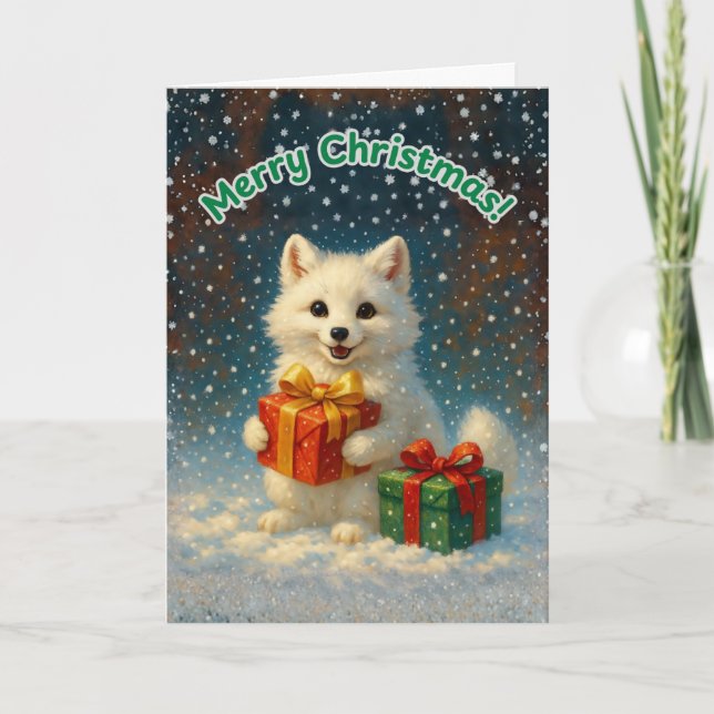 Joyeux Noël - Carte Cadeau Renard Arctique (Devant)