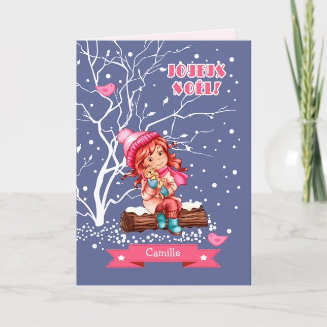 Joyeux Noël. Carte Christmas à French (Devant)