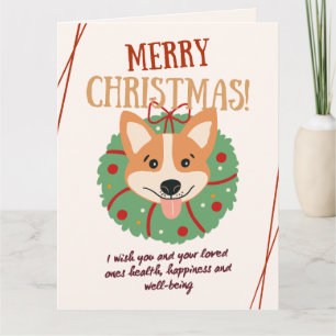 Joyeux Noël Carte de Corgi Mignon