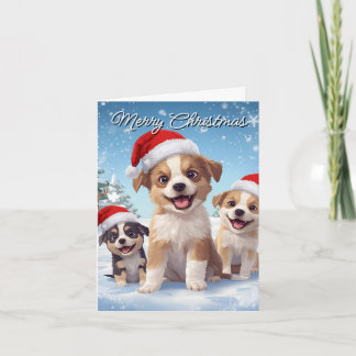 Joyeux Noël Carte de Noël Chiot Mignon