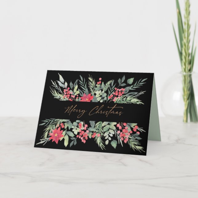 Joyeux Noël carte de Noël élégante pliée (Devant)