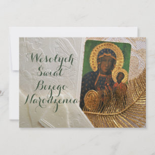 Joyeux Noël Carte de Noël religieuse en polonais